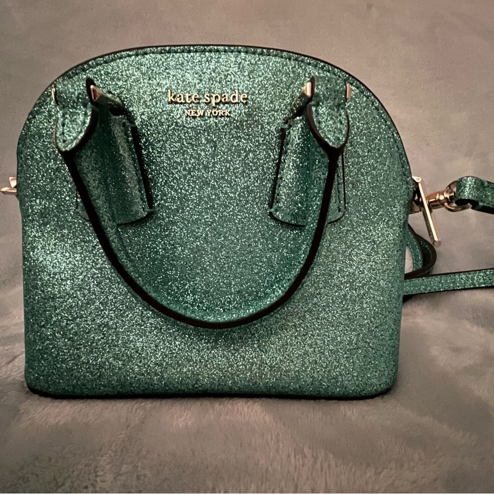 Kate spade small crossbody bag purse. Emerald shimmer green color.